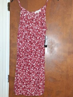 Planet Gold Dusty Rose Floral Slip Midi Dress
